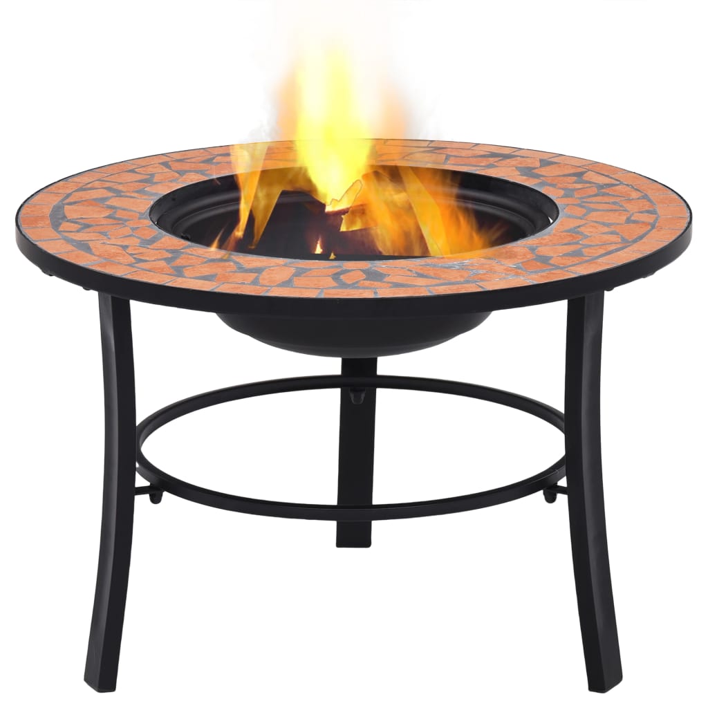 vidaXl Feuerstelle Mosaik Keramik Terracotta 68 cm