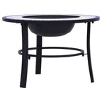 vidaXl Feuerstelle Mosaik Keramik Blau und Weiß 68 cm