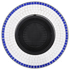 vidaXl Feuerstelle Mosaik Keramik Blau und Weiß 68 cm