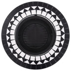 vidaXL Feuerstelle Mosaik Keramik Schwarz und Weiß 68 cm