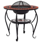 vidaXL Feuertisch Mosaik Keramik Terracotta und Weiß 68 cm