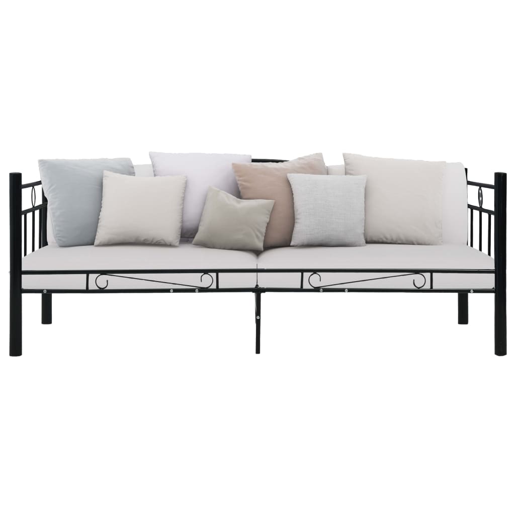 vidaXL Tagesbett-Rahmen Schwarz Metall 90×200 cm
