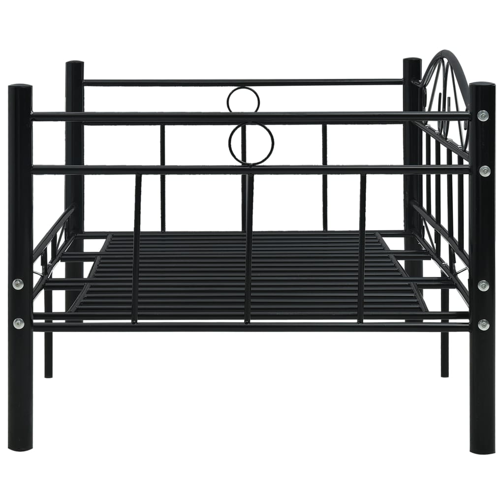 vidaXL Tagesbett-Rahmen Schwarz Metall 90×200 cm