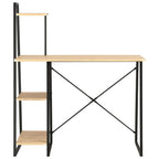 vidaXL Schreibtisch mit Regaleinheit Schwarz und Eiche 102×50×117 cm