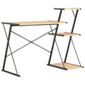 vidaXL Schreibtisch mit Regal Schwarz und Eiche 116×50×93 cm