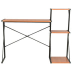 vidaXL Schreibtisch mit Regal Schwarz und Braun 116×50×93 cm