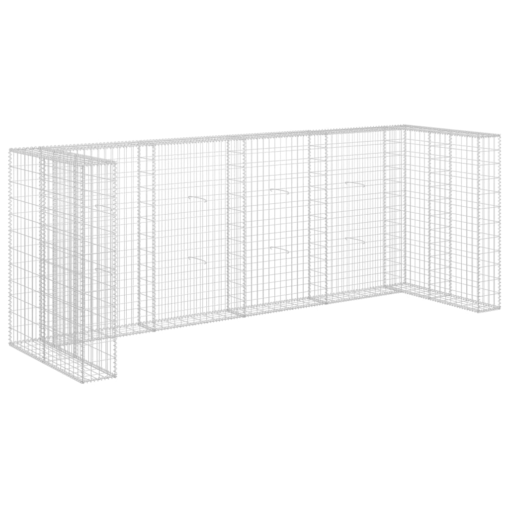 vidaXL Gabionenwand für Mülltonnen Verzinkter Stahl 320×100×120 cm