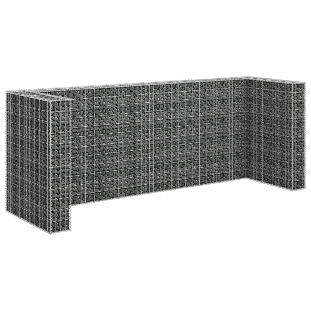 vidaXL Gabionenwand für Mülltonnen Verzinkter Stahl 320×100×120 cm