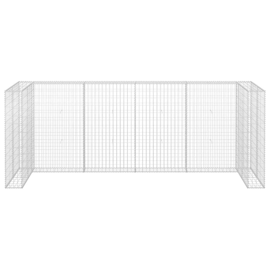 vidaXL Gabionenwand für Mülltonnen Verzinkter Stahl 320×100×120 cm