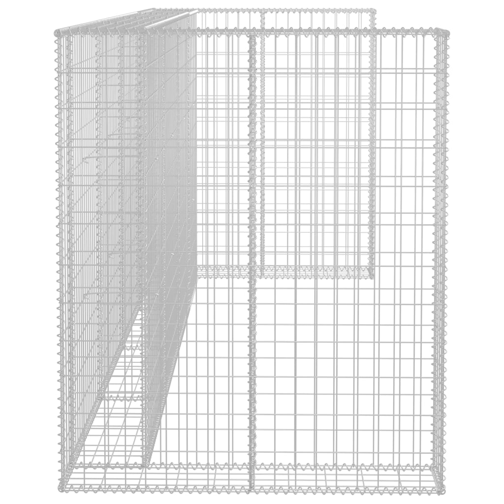 vidaXL Gabionenwand für Mülltonnen Verzinkter Stahl 320×100×120 cm