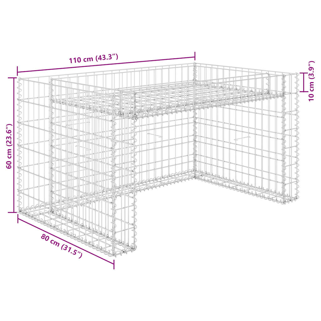 vidaXL Rasenmäher-Garage mit Hochbeet 110x80x60 cm Stahldraht