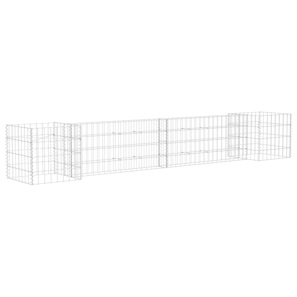 vidaXL H-förmiger Gabionen-Pflanzkorb Stahldraht 260x40x40 cm