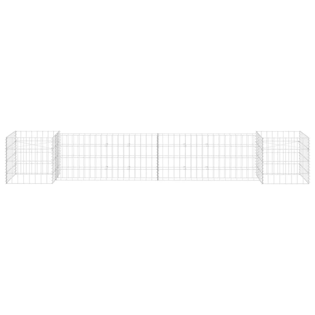 vidaXL H-förmiger Gabionen-Pflanzkorb Stahldraht 260x40x40 cm