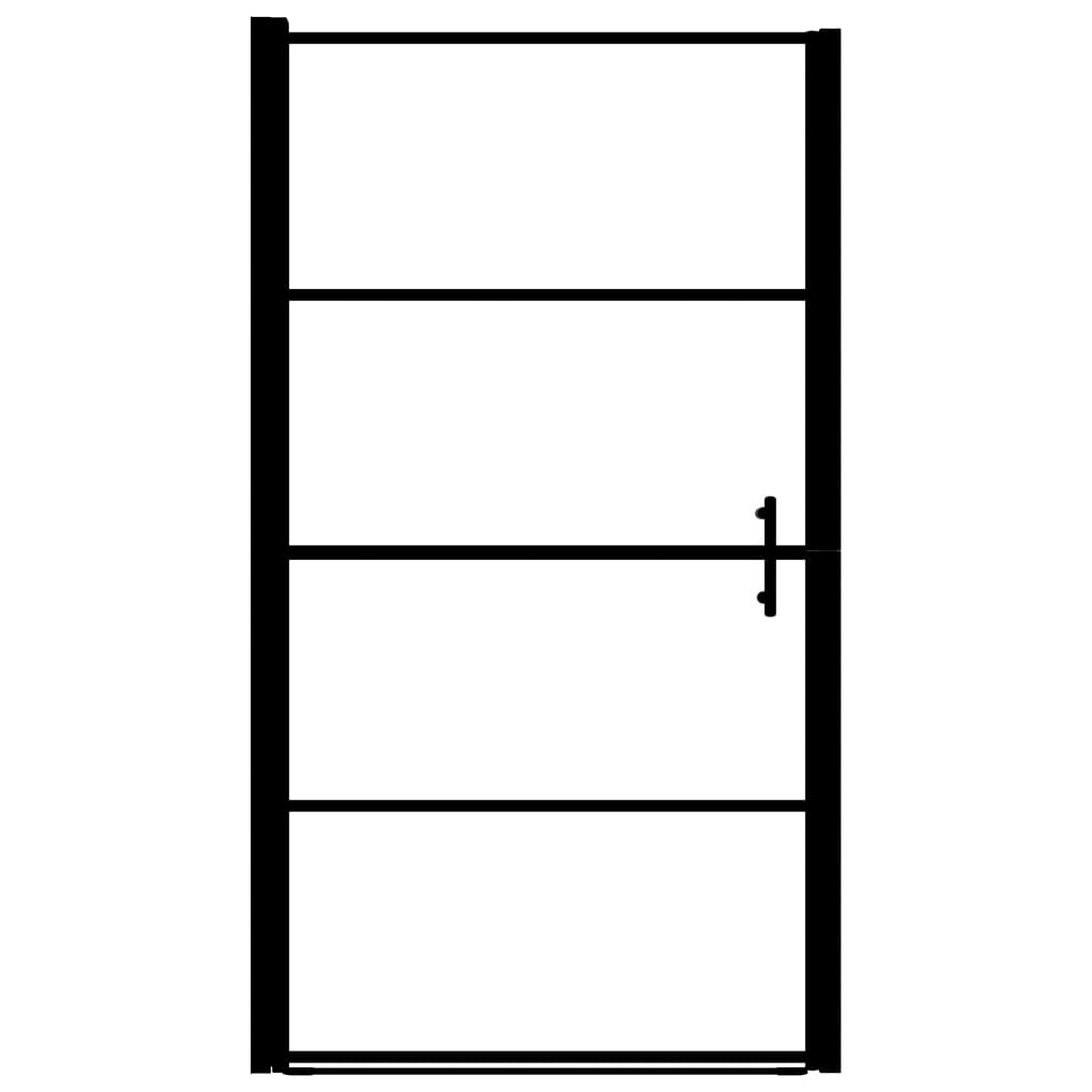 vidaXL Duschtür Hartglas 81×195 cm Schwarz