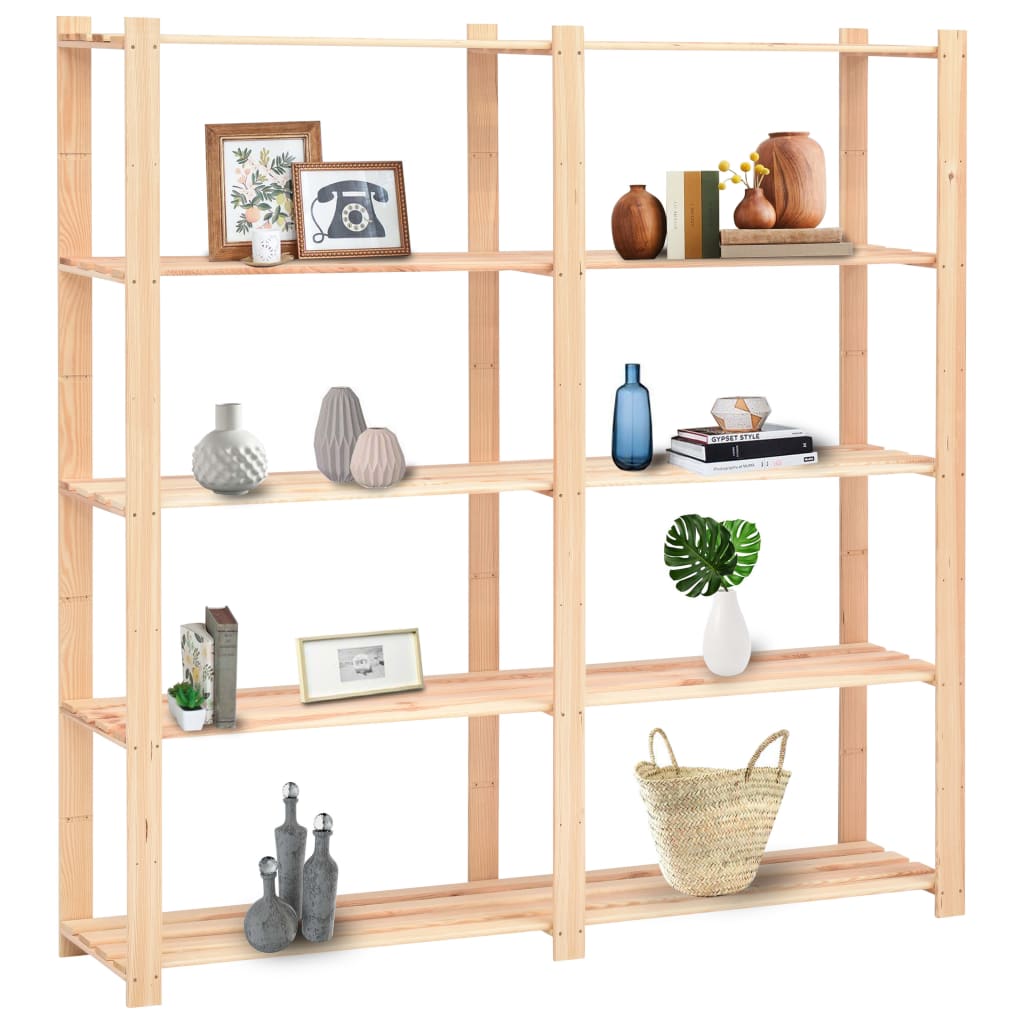 vidaXL Lagerregal mit 5 Böden 170×38×170 cm Kiefer Massivholz 500 kg