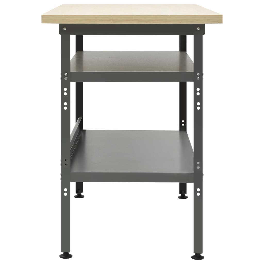 vidaXL Werkbank Grau 120×60×85 cm Stahl