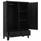 vidaXL Kleiderschrank Industrial Schwarz 90x40x140 cm Stahl