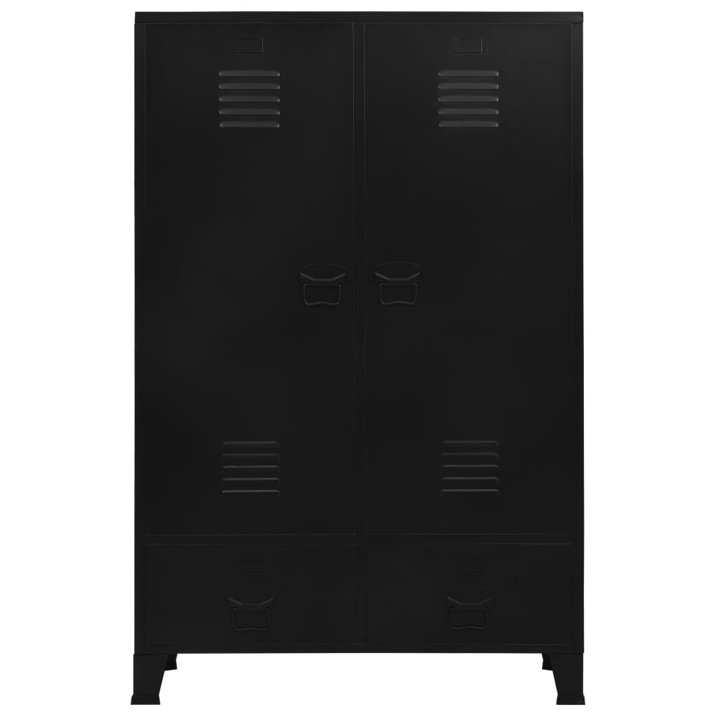 vidaXL Kleiderschrank Industrial Schwarz 90x40x140 cm Stahl