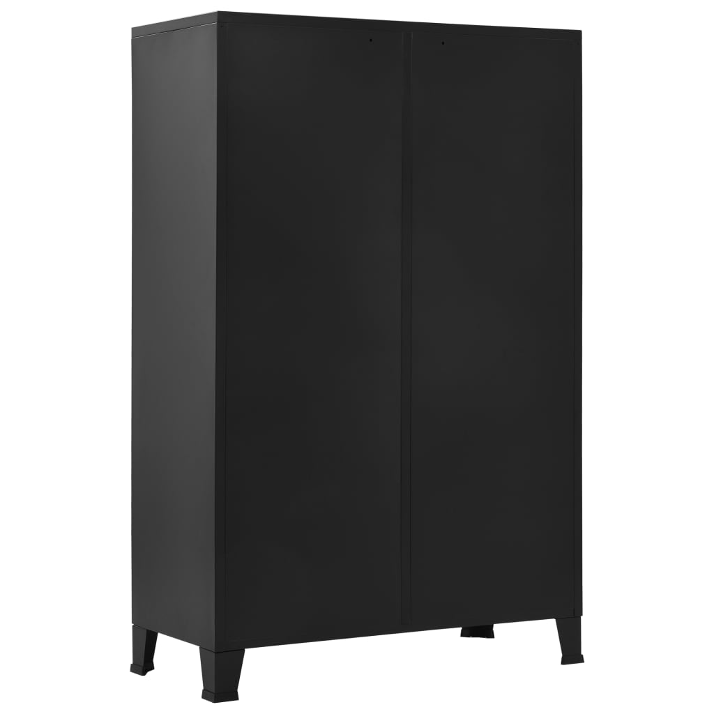 vidaXL Kleiderschrank Industrial Schwarz 90x40x140 cm Stahl