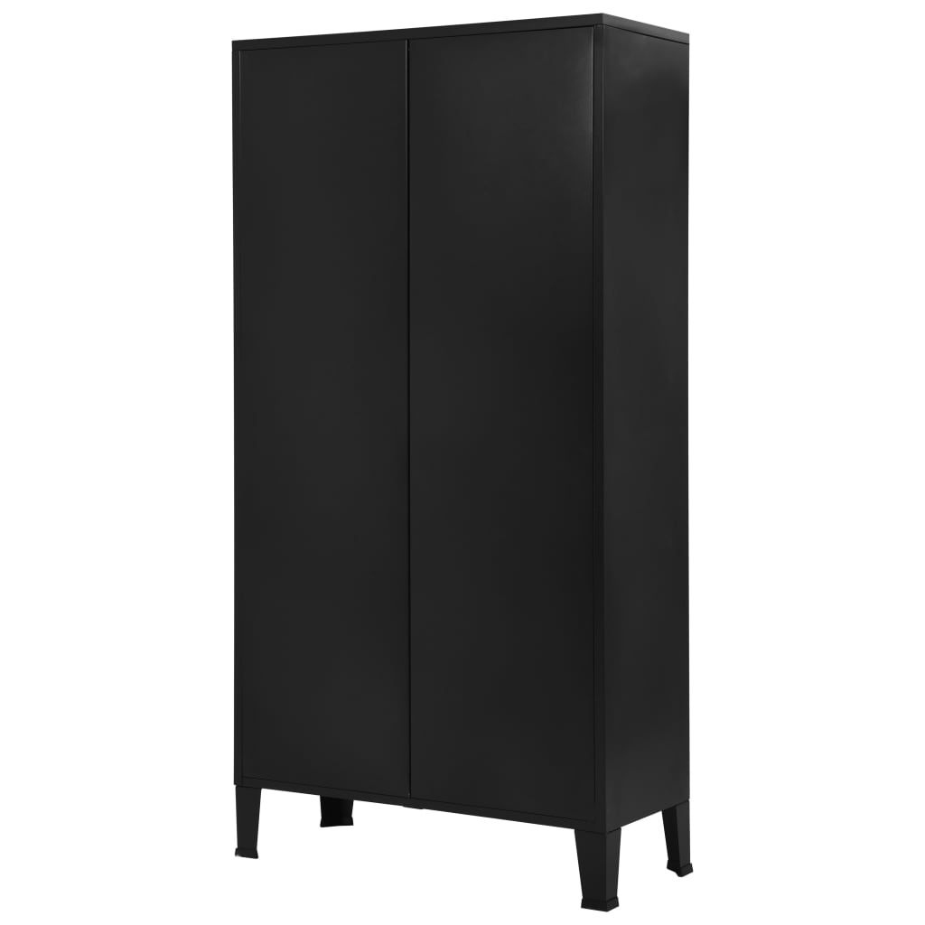 vidaXL Bücherregal Industrie-Stil Schwarz 90x40x180 cm Stahl