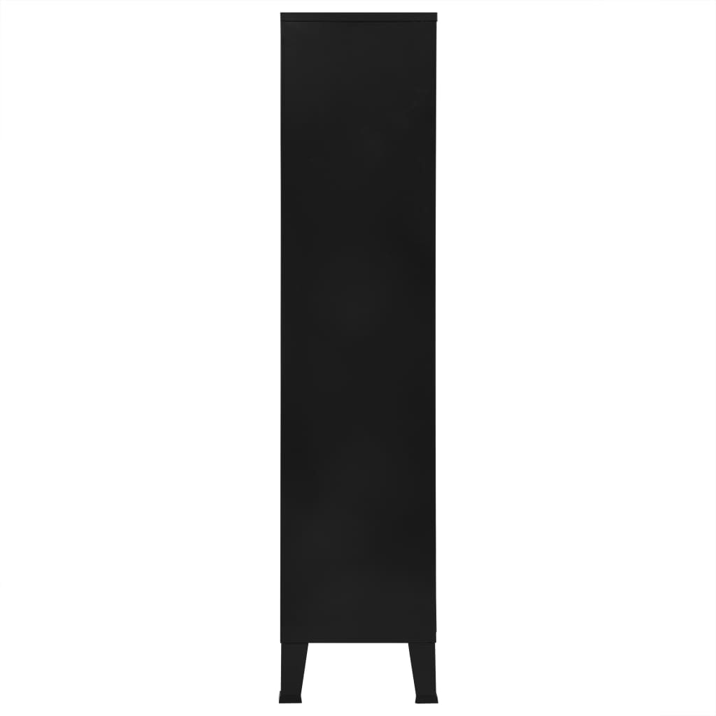 vidaXL Bücherregal Industrie-Stil Schwarz 90x40x180 cm Stahl