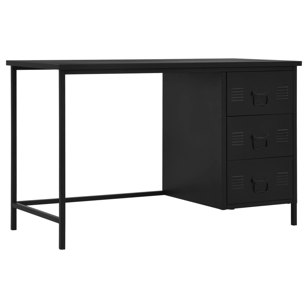 vidaXL Schreibtisch Schubladen Industriell Schwarz 120x55x75cm Stahl