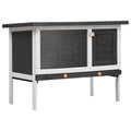 vidaXL Kaninchenstall 1 Ebene Grau Holz