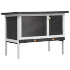 vidaXL Kaninchenstall 1 Ebene Grau Holz