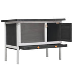 vidaXL Kaninchenstall 1 Ebene Grau Holz