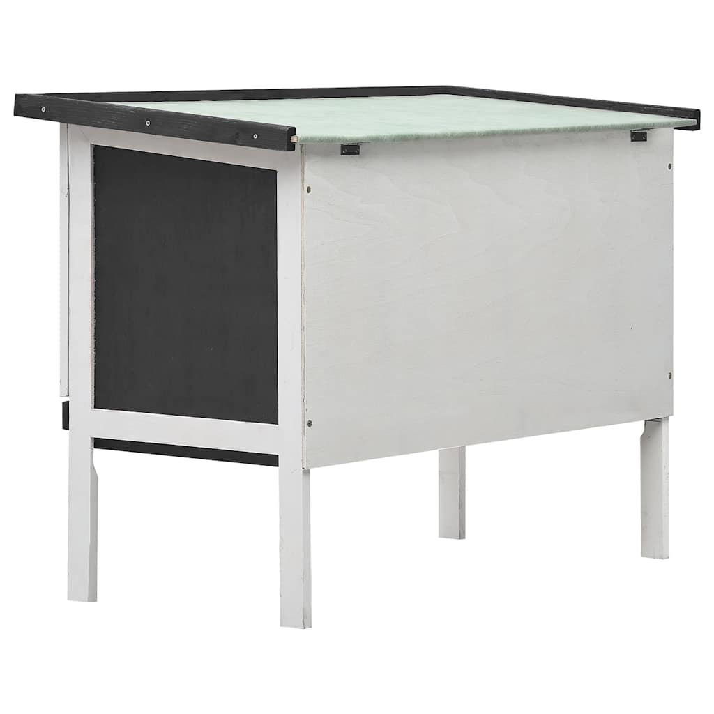vidaXL Kaninchenstall 1 Ebene Grau Holz