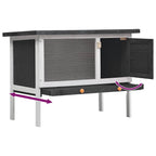 vidaXL Kaninchenstall 1 Ebene Grau Holz