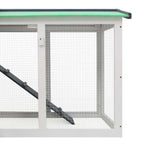 vidaXL Großer Kaninchenstall Grau und Weiß 145x45x84 cm Holz