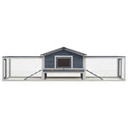 vidaXL Kaninchenstall Grau 310x70x87 cm Kiefer & Tanne Massivholz
