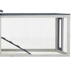 vidaXL Kaninchenstall Grau 310x70x87 cm Kiefer & Tanne Massivholz