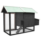 vidaXL Hühnerkäfig Grau 170x81x110 cm Massivholz Kiefer & Tanne