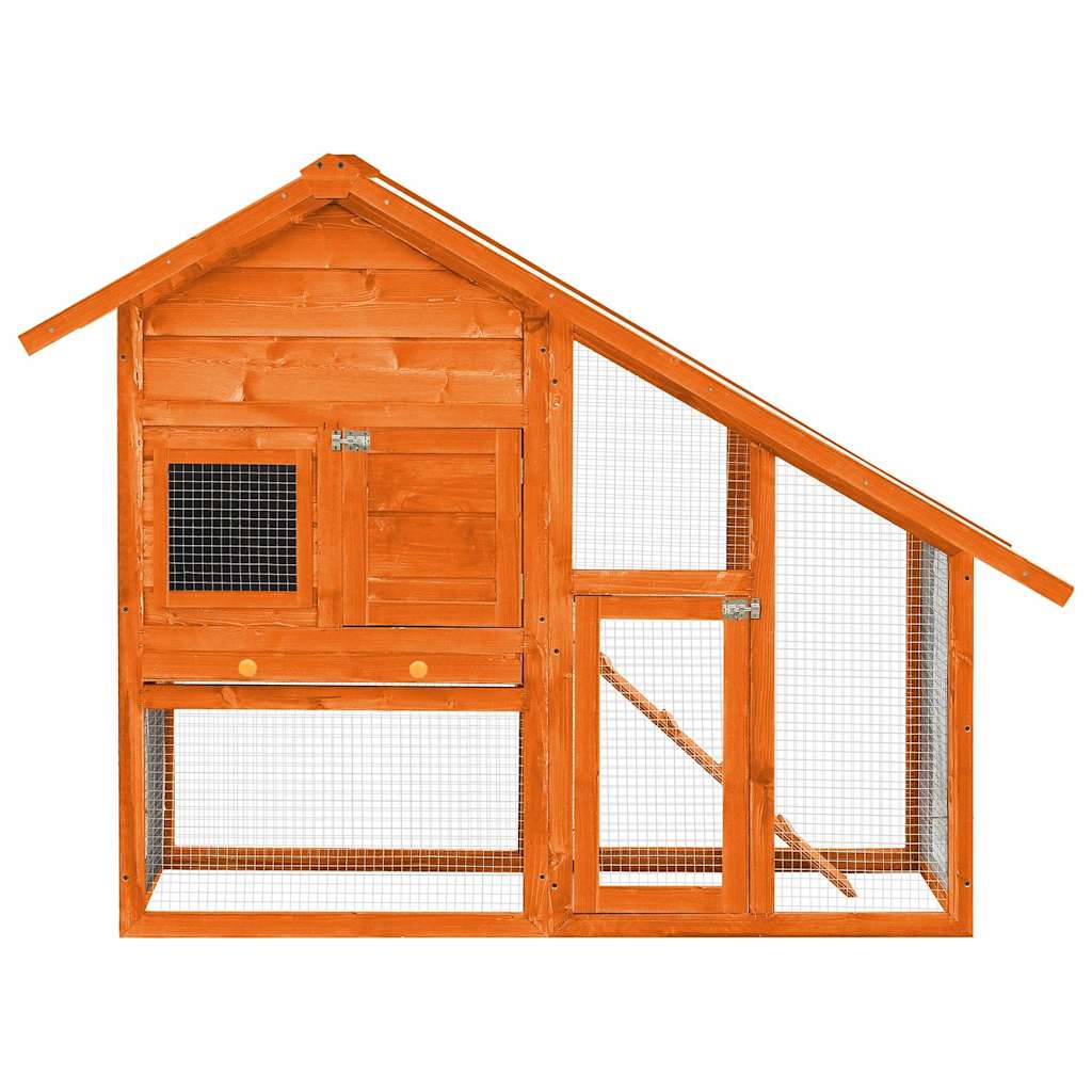 vidaXL Kaninchenstall 140x63x120 cm Tanne Massivholz