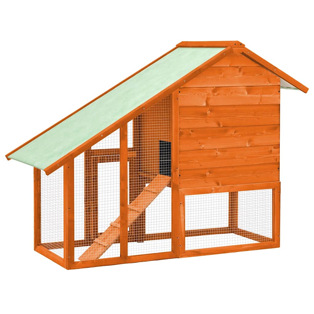 vidaXL Kaninchenstall 140x63x120 cm Tanne Massivholz