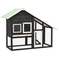 vidaXL Kaninchenstall Grau und Weiß 140x63x120 cm Tanne Massivholz