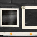 vidaXL Kaninchenstall Grau und Weiß 140x63x120 cm Tanne Massivholz