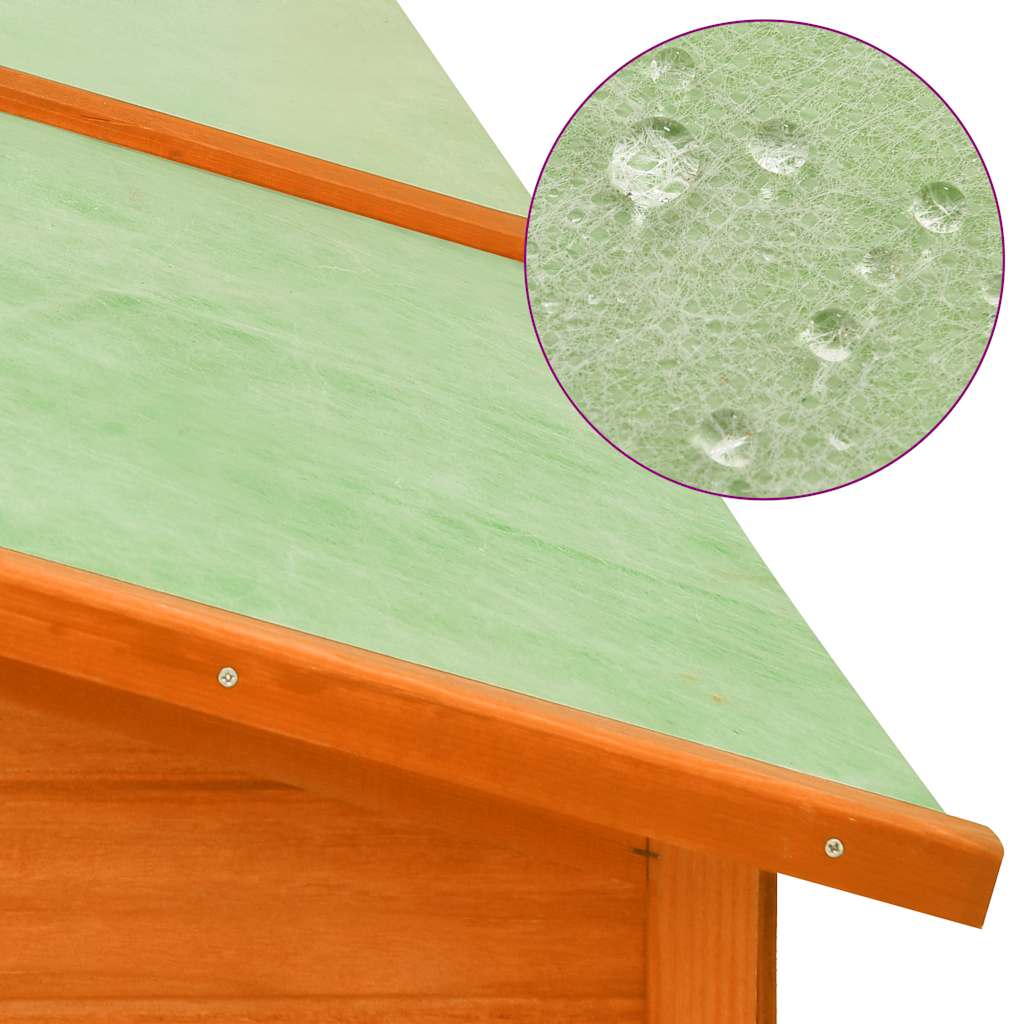 vidaXL Kaninchenstall mit Freilauf Braun Tanne Massivholz