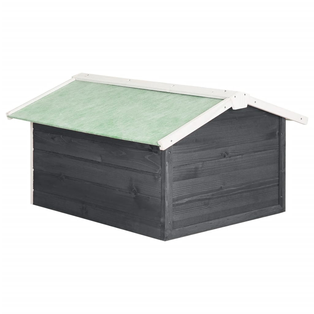 vidaXL Roboter-Rasenmäher Garage 72x87x50 cm Grau Weiß Tannenholz