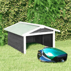 vidaXL Roboter-Rasenmäher Garage 72x87x50 cm Grau Weiß Tannenholz