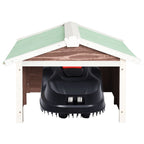 vidaXL Roboter-Rasenmäher Garage 72x87x50 cm Mocca Weiß Tannenholz