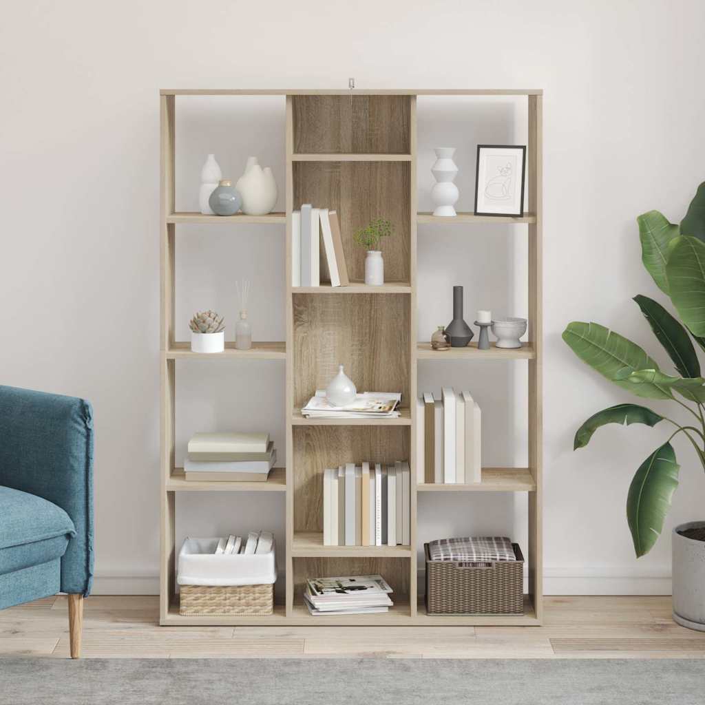 vidaXL Raumteiler/Bücherregal Sonoma-Eiche 100x24x140 cm Holzwerkstoff