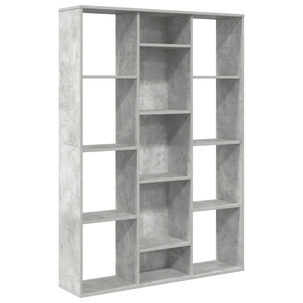 vidaXL Raumteiler/Bücherregal Betongrau 100x24x140 cm Holzwerkstoff