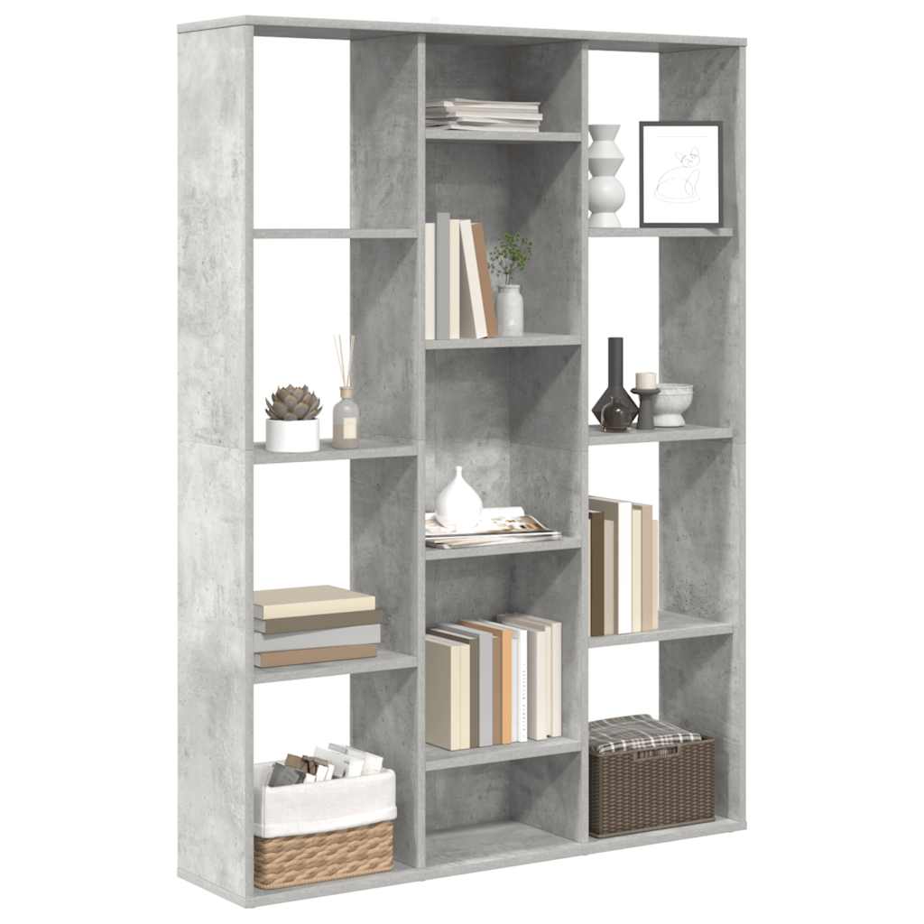 vidaXL Raumteiler/Bücherregal Betongrau 100x24x140 cm Holzwerkstoff