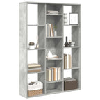 vidaXL Raumteiler/Bücherregal Betongrau 100x24x140 cm Holzwerkstoff