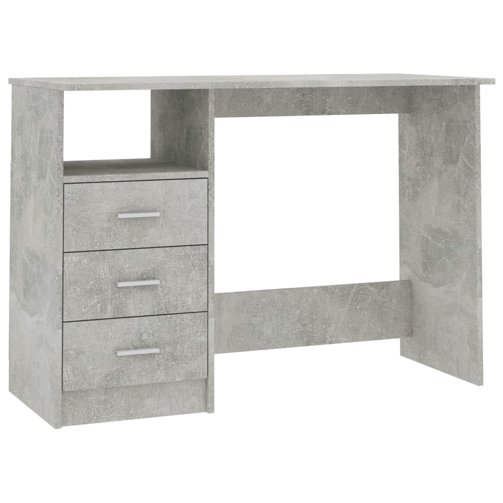 vidaXL Schreibtisch mit Schubladen Betongrau 110×50×76cm Holzwerkstoff
