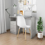 vidaXL Schreibtisch mit Schubladen Betongrau 110×50×76cm Holzwerkstoff