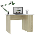 vidaXL Schreibtisch Weiß und Sonoma-Eiche 110x60x73 cm Holzwerkstoff